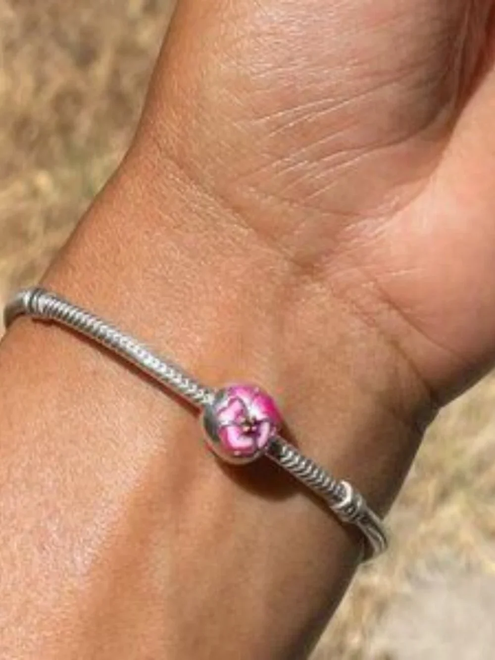 Pandora pansy clip charm